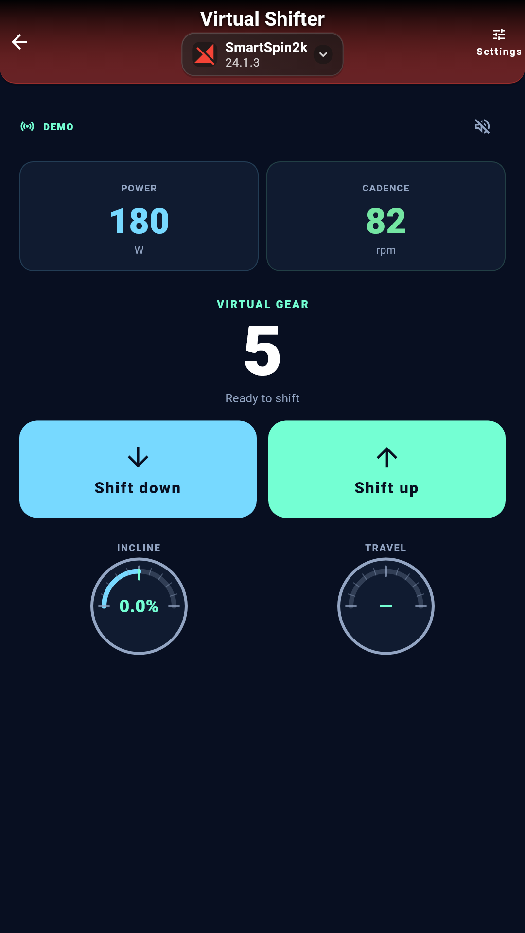 Companion App Virtual Shifter with live power and cadence